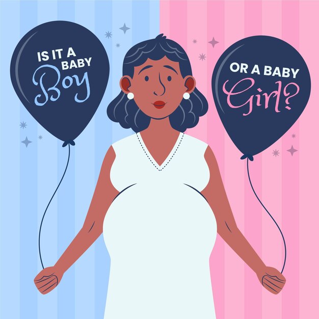 Gender reveal concept illustrated in flat design