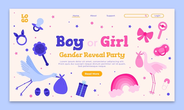 Free Vector gender reveal template design