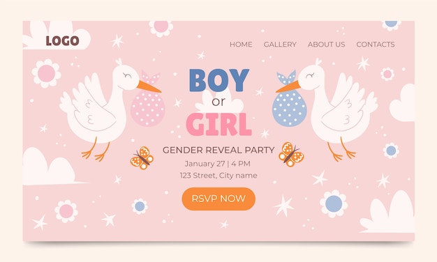 Free Vector gender reveal template design