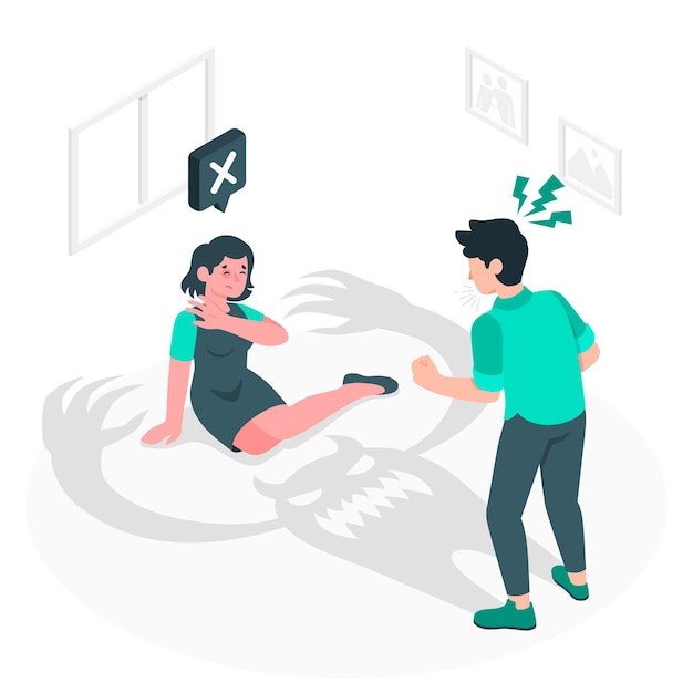 Free Vector gender violence concept illustration