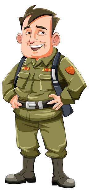 Free Vector general army cartoon character