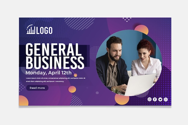 General business horizontal banner template