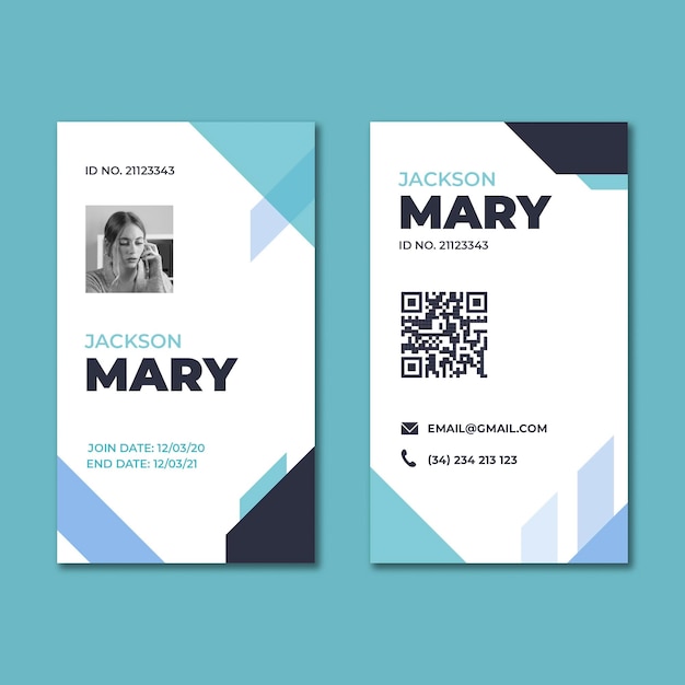 Free Vector general business id card template