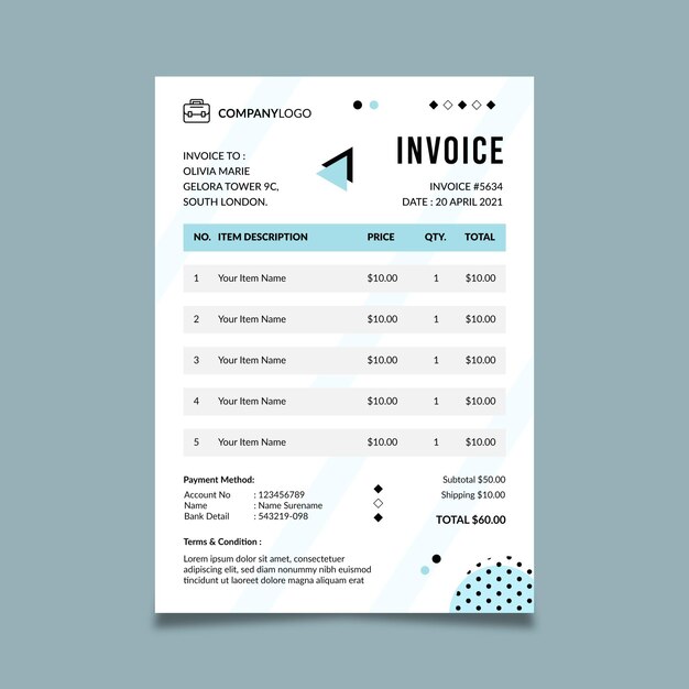 General business invoice template