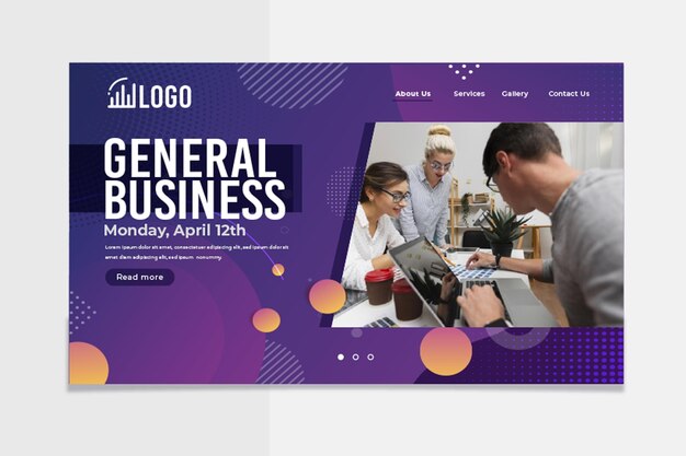 General business landing page template