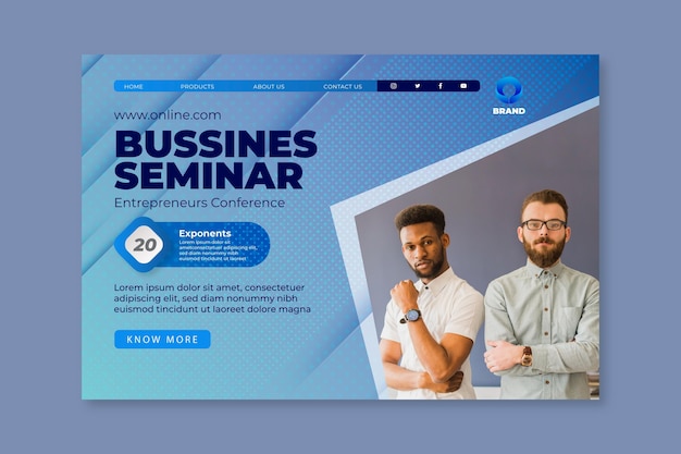 General business seminar landing page template