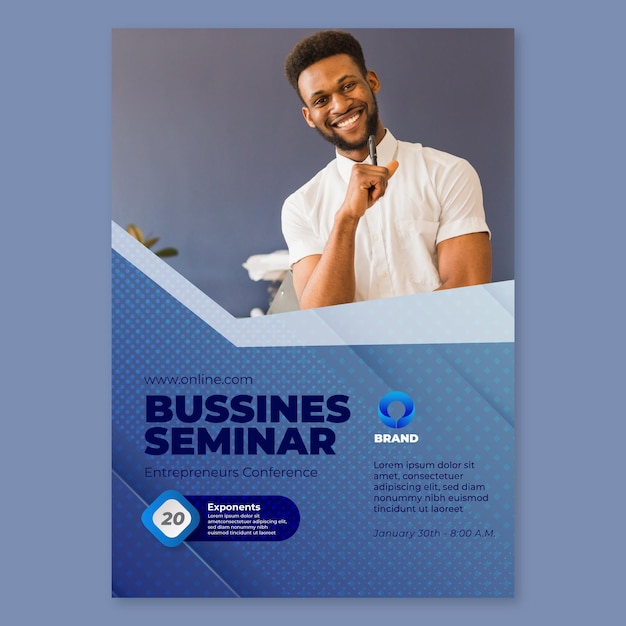 Free Vector general business seminar poster template