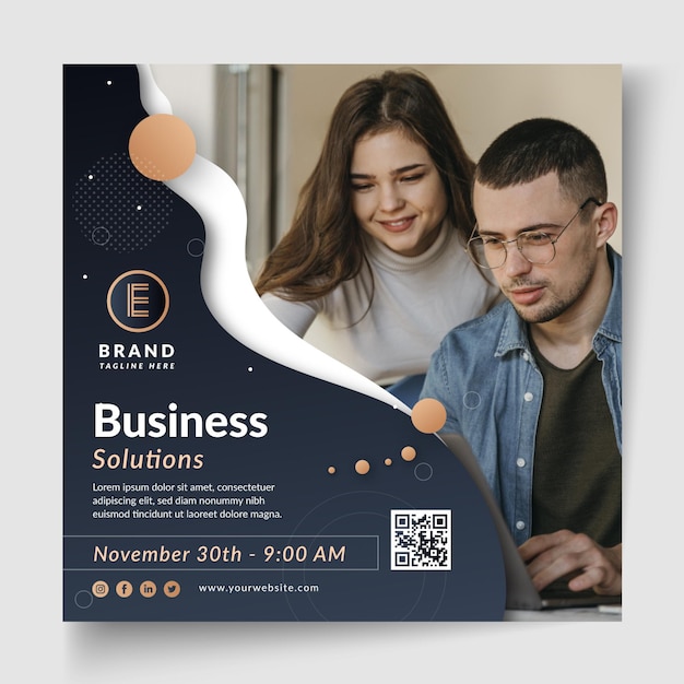 Free Vector general business square flyer template