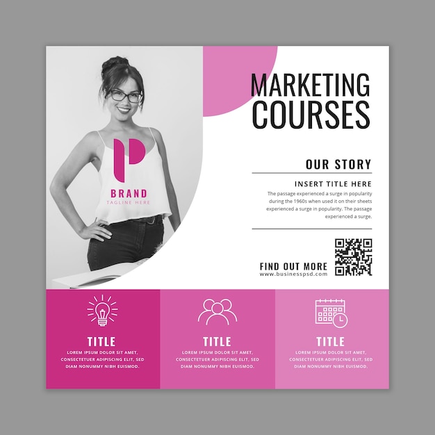 General business squared flyer template