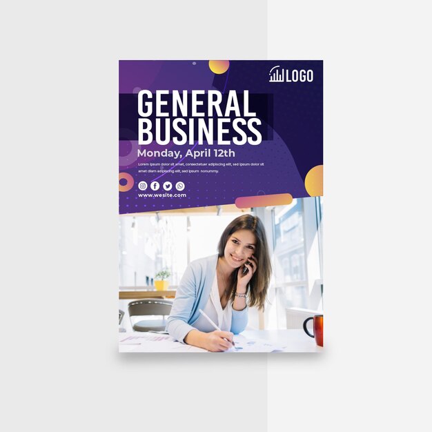 General business vertical poster template