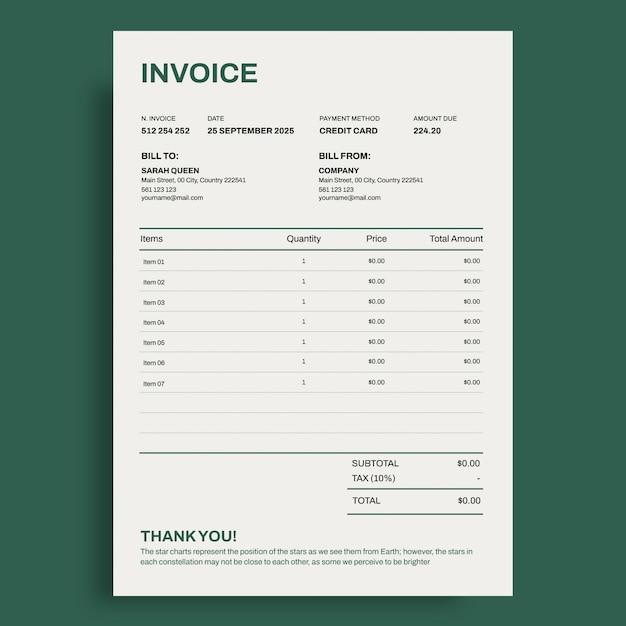 Generic invoice template design