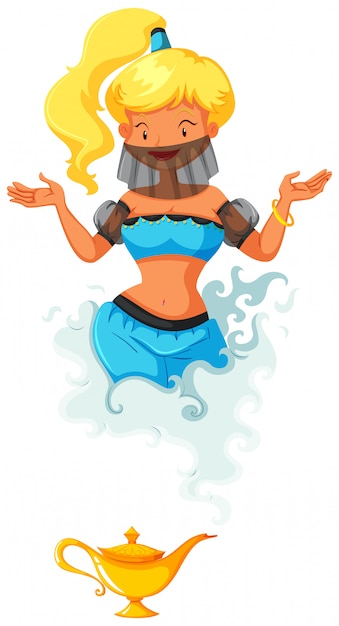 Free vector genie coming out of the lamp