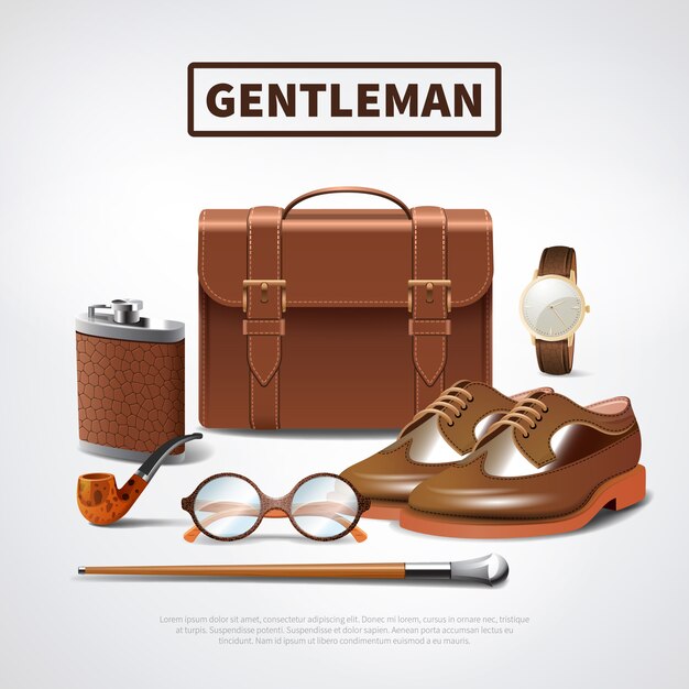 Gentleman Accessories Realistic Set