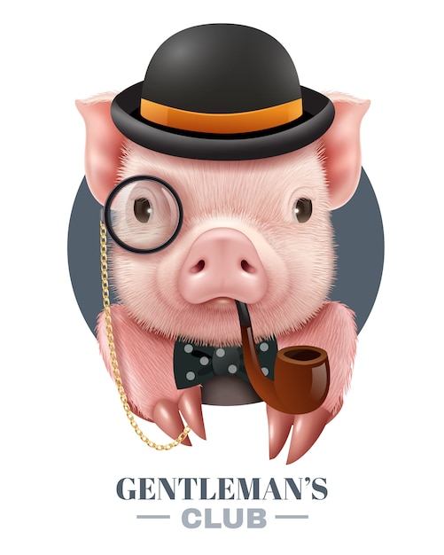 Free Vector gentlemans club realistic poster