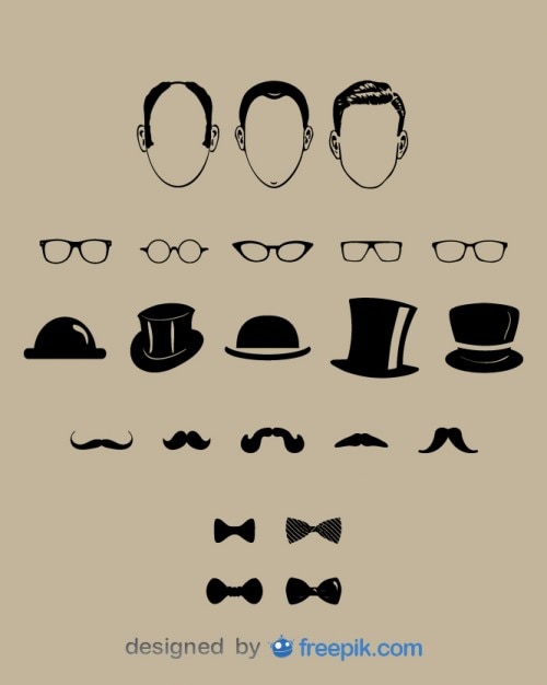 Free Vector gentlemen fashion design elements