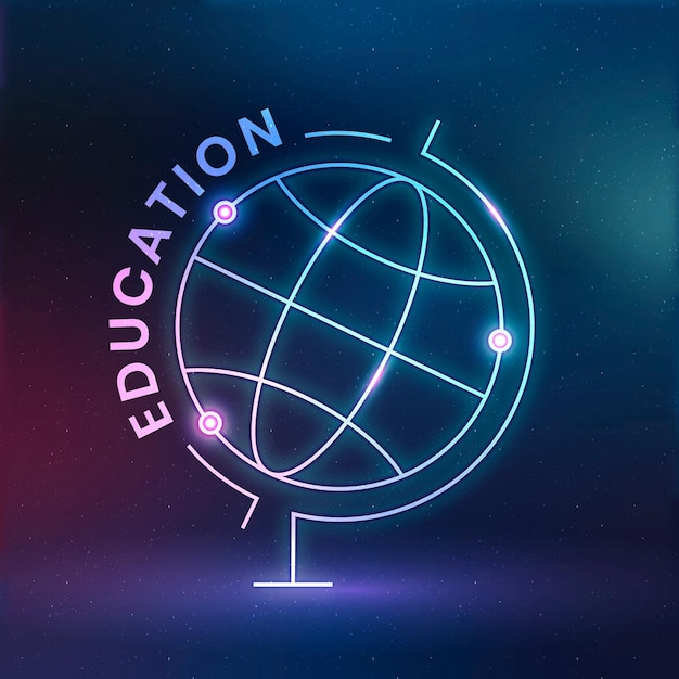 Free Vector geography education logo template vector with globe science graphic