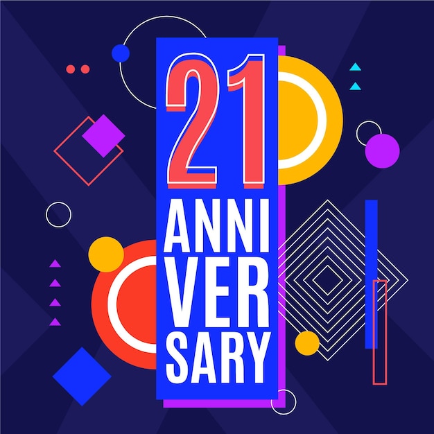 Free Vector geometric 21 anniversary background