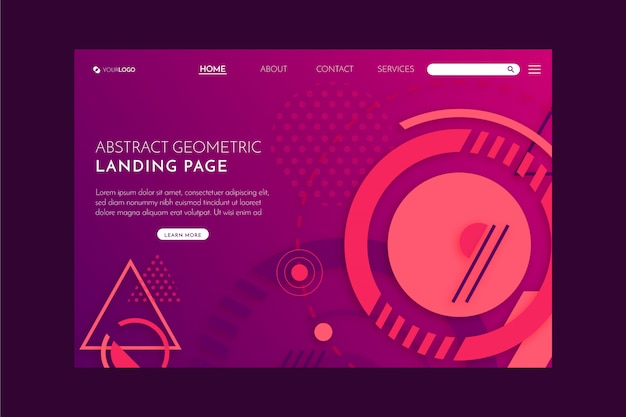 Free Vector geometric abstract landing page