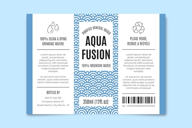 Free vector geometric aquafusion water label