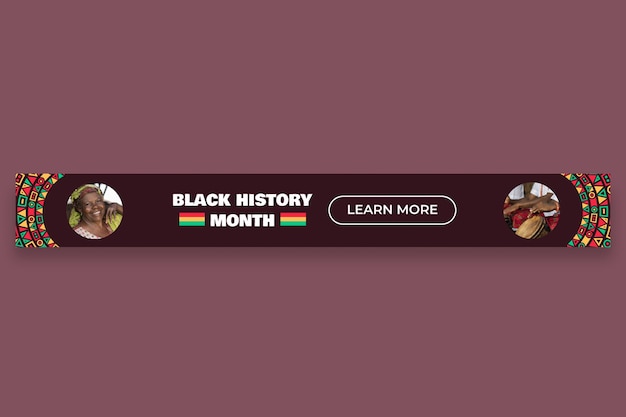 Geometric arc black history month leaderboard banner template