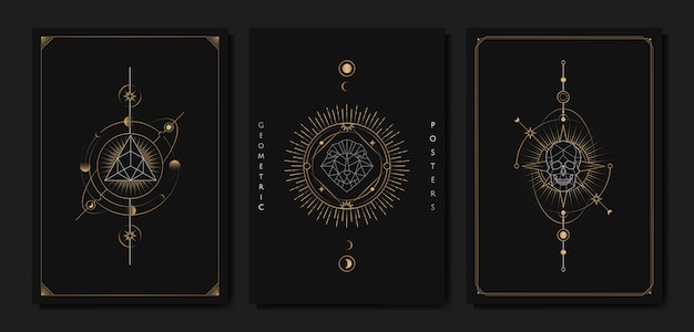 Geometric astrological symbols tarot card