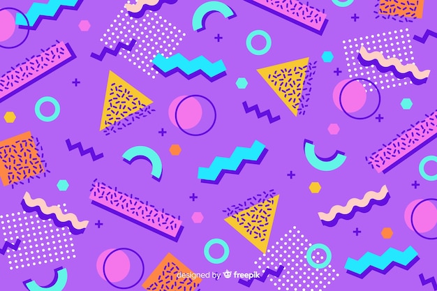 Free Vector geometric background in 80s style