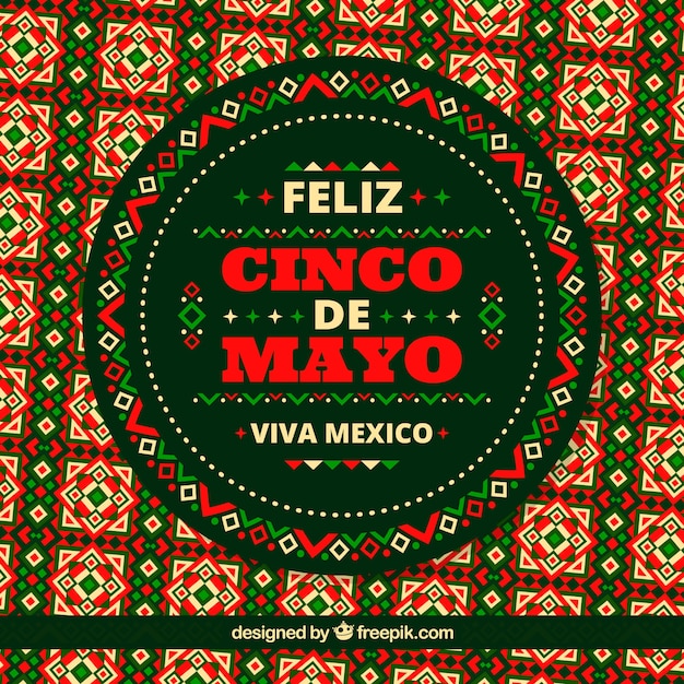 Free vector geometric background of cinco de mayo