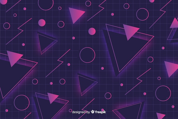 Free Vector geometric background in memphis style