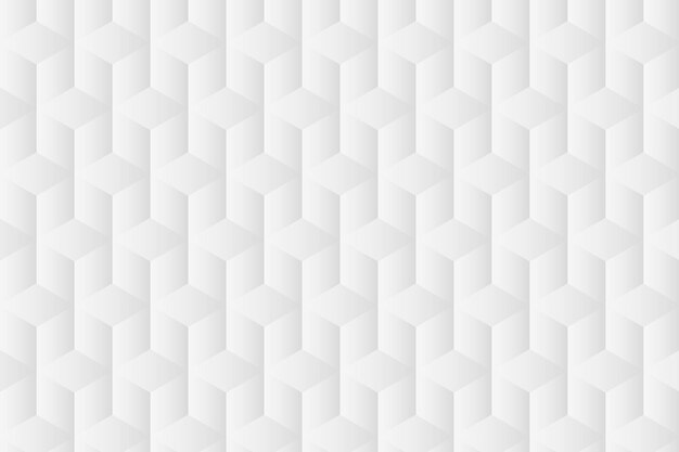 Geometric background vector in white cube patterns