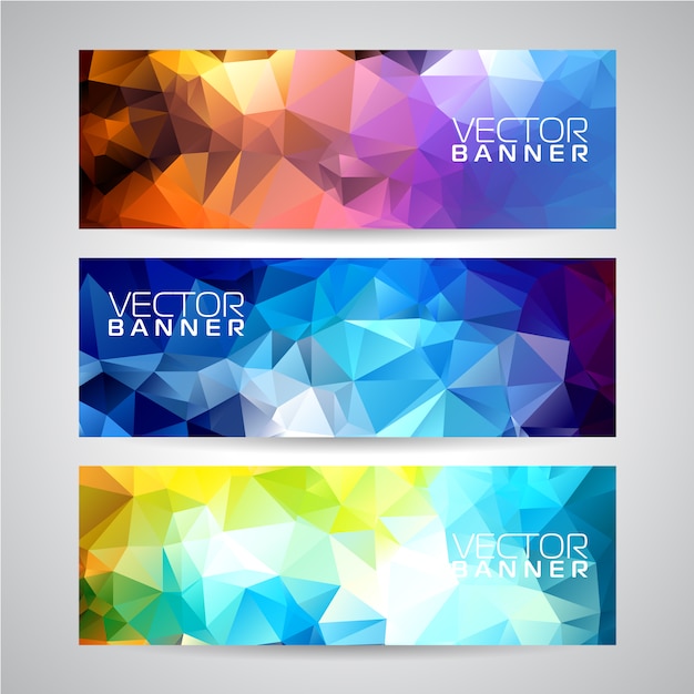 Free Vector geometric banner collection