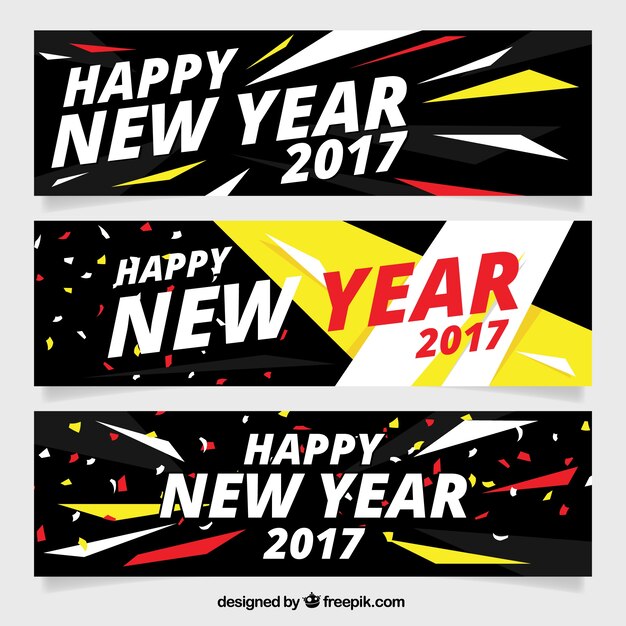 Geometric banners of new year 2017