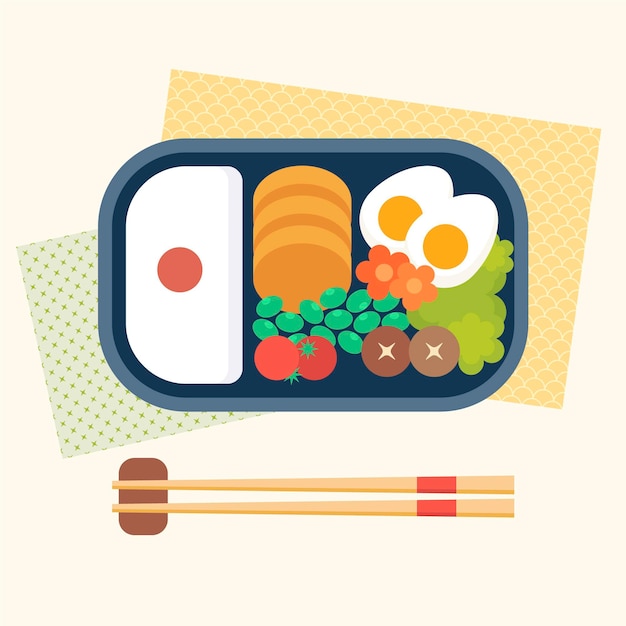 Free Vector geometric bento box illustration