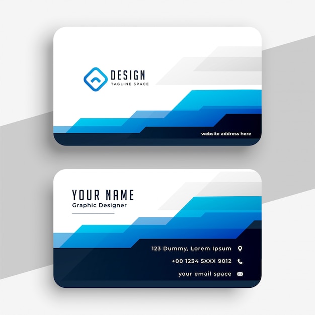 Geometric blue modern business card template