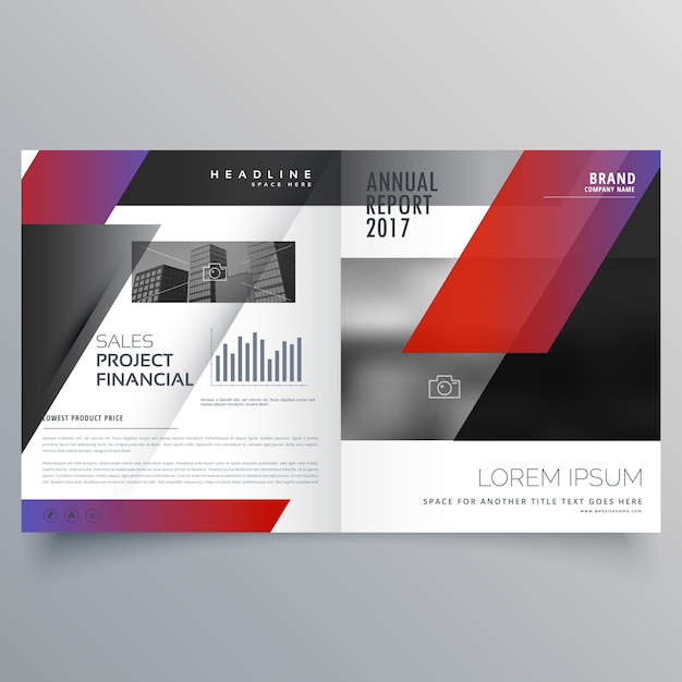 Free vector geometric brochure