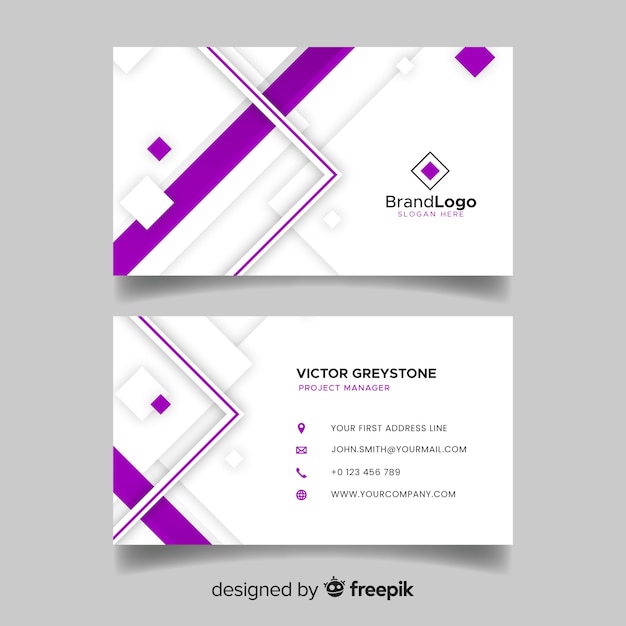 Geometric business card template in abstract style