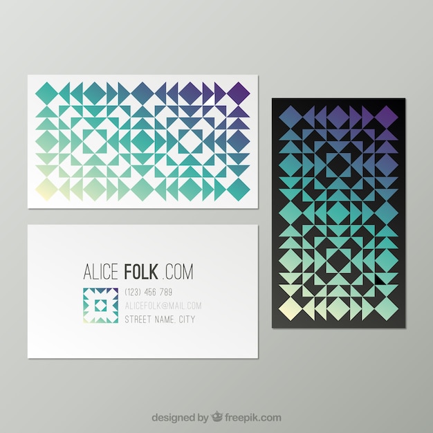 Free Vector geometric business card