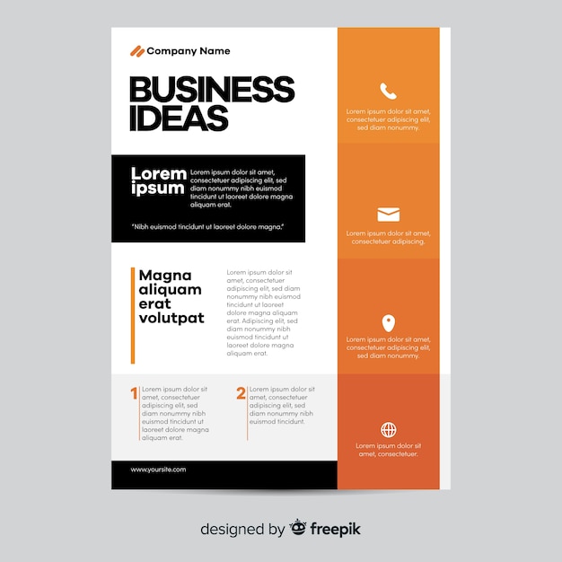 Geometric business flyer template flat design