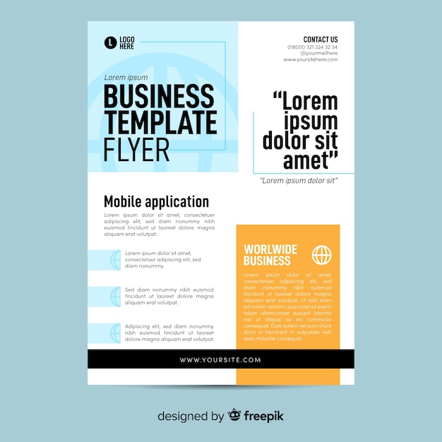 Free Vector geometric business flyer template flat design