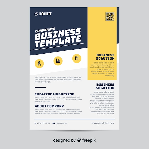 Geometric business flyer template flat design