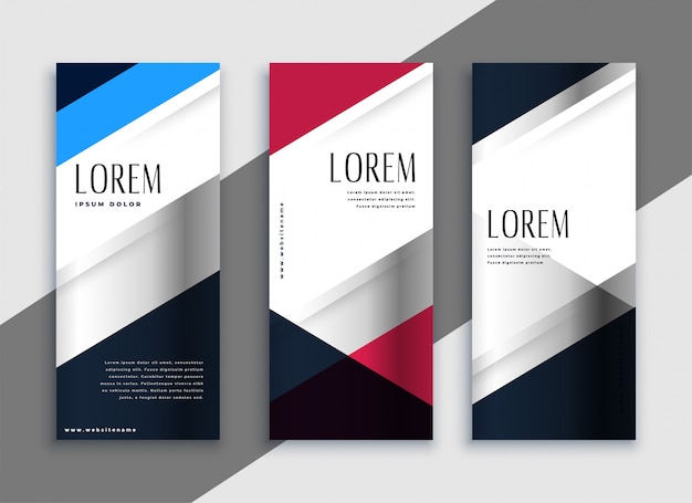 Free Vector geometric business vertical banners design