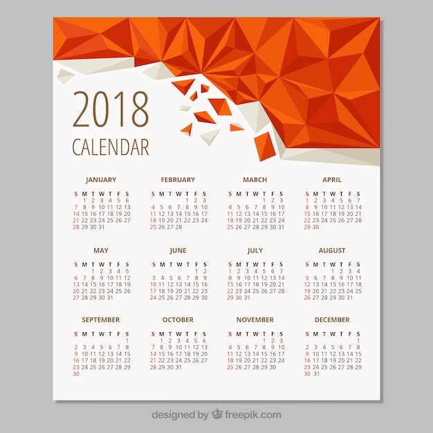  geometric calendar 2018