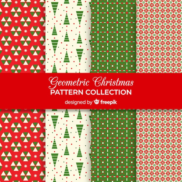 Geometric christmas pattern collection 