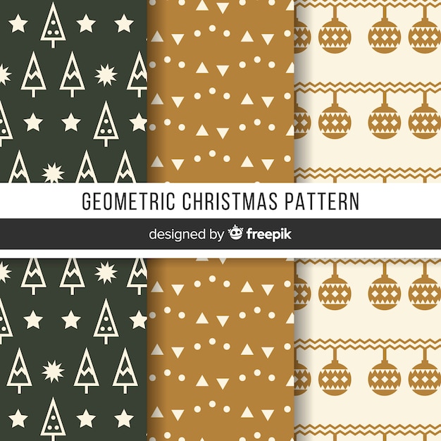 Geometric christmas pattern collection