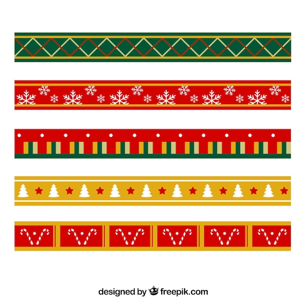 Free Vector geometric christmas ribbons