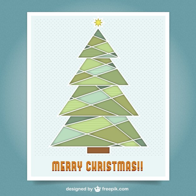 Geometric christmas tree card