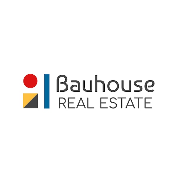 Free Vector geometric colorful bauhouse real estate logo