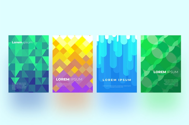 Free Vector geometric cover collection design