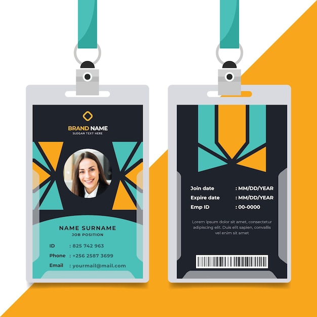 Geometric design id cards template