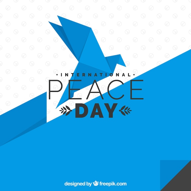 Geometric dove with flat design for peace day