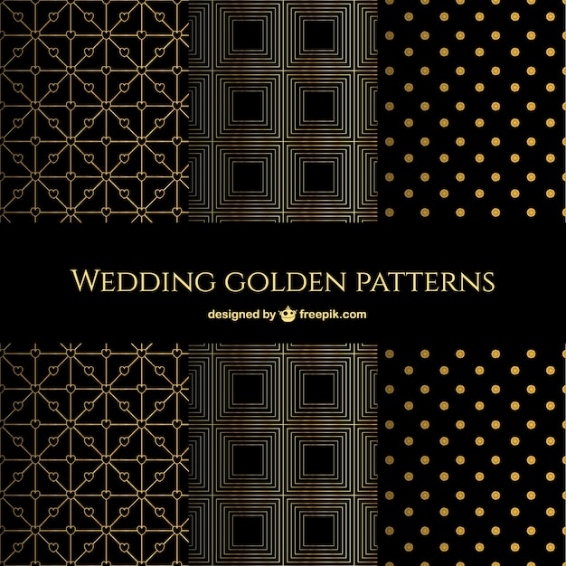 Free Vector geometric and elegant golden patterns 